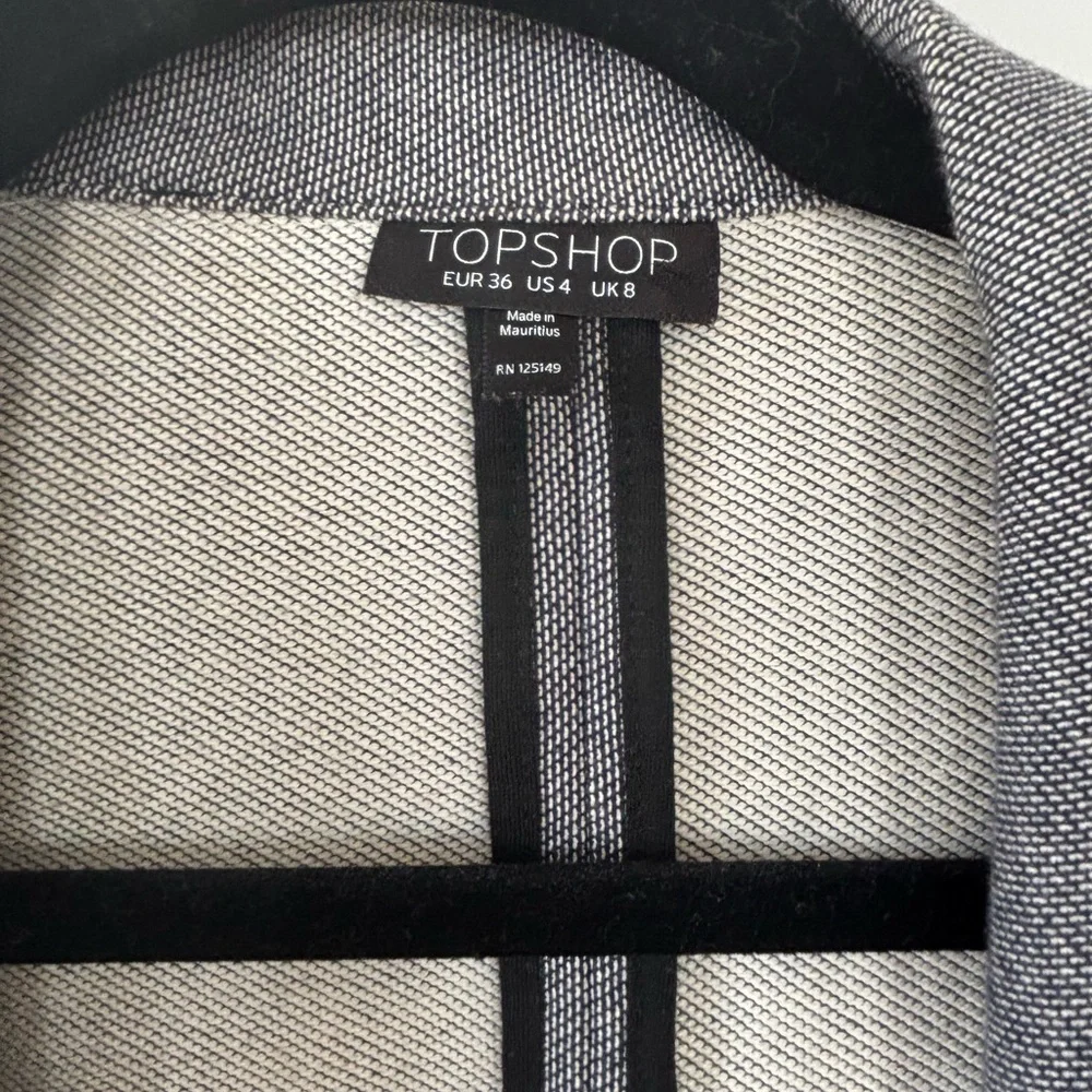 Topshop Grey Open Front Blazer - Picture 3 of 6